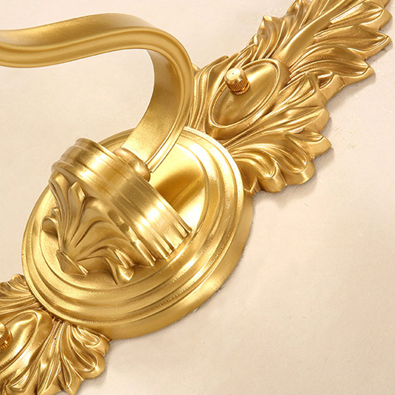 Frendorf | Handgeblasen Glas Wellenförmige Glocken Wandleuchte Einfachheit Einzelner Flur Wandleuchte mit Kristallvorhang in Gold