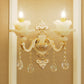 Rüsche Jade Wandleuchte Retro-Stil Wohnzimmer Wandleuchte mit Kristallakzent in Gold