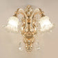 Frendorf | Goldene Blumen-Wandlampe Retro-Stil mattglas Wohnzimmer Wandleuchte mit Kristallakzent