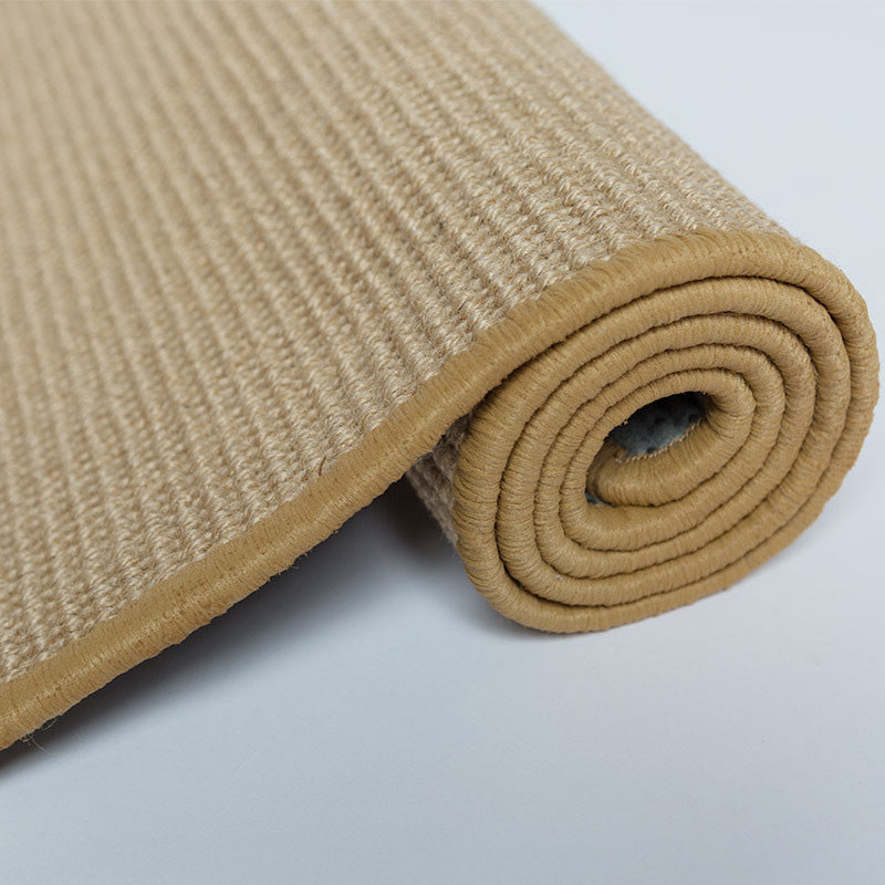Rustikal Einfarbig Teppich Mehrfarbiger Jute Teppich Naturfaser Handgewebter Bereichsteppich mit Rand für Wohnzimmer