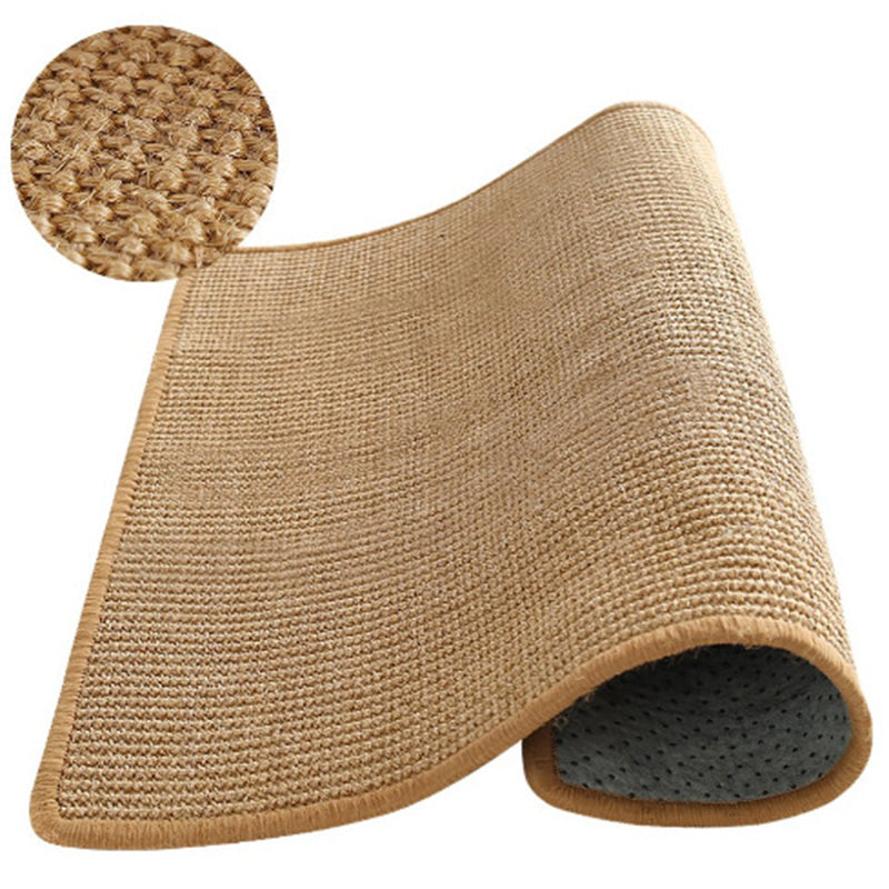 Rustikal Einfarbig Teppich Mehrfarbiger Jute Teppich Naturfaser Handgewebter Bereichsteppich mit Rand für Wohnzimmer