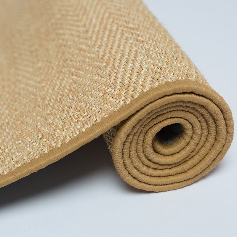 Rustikal Einfarbig Teppich Mehrfarbiger Jute Teppich Naturfaser Handgewebter Bereichsteppich mit Rand für Wohnzimmer