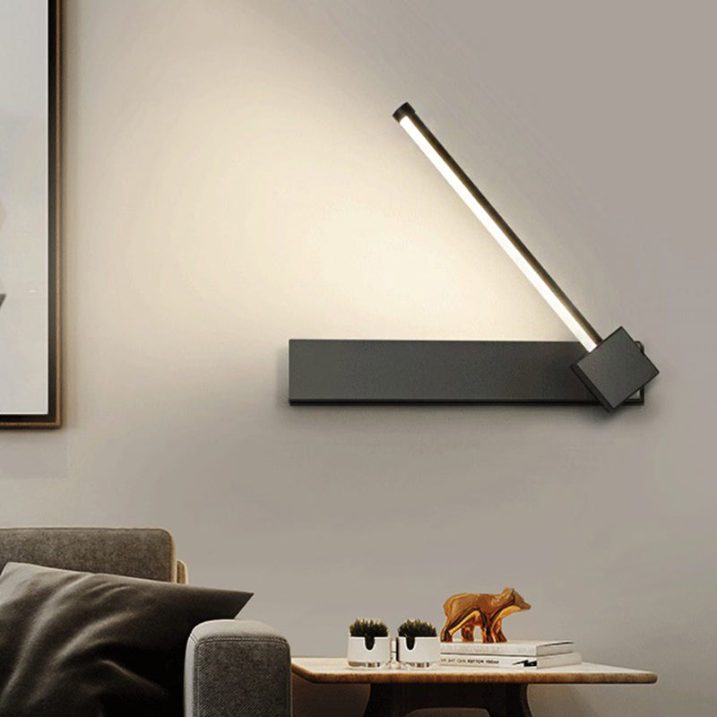 Frendorf | Verstellbare akrylfarbene lineare Wandleuchte Simplicity LED Schwarz/Weiß Wandmontierte Lampe, Warm/Weiß Licht