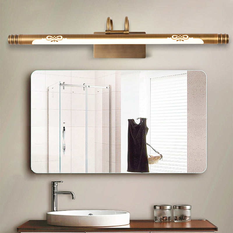Frendorf | Tube Badezimmer Vanity Licht Klassisch Metall LED Bronze/Messing Wandlampe in Weiß/Warm Licht, 21"/26"/29" B