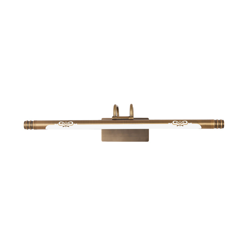Frendorf | Tube Badezimmer Vanity Licht Klassisch Metall LED Bronze/Messing Wandlampe in Weiß/Warm Licht, 21"/26"/29" B