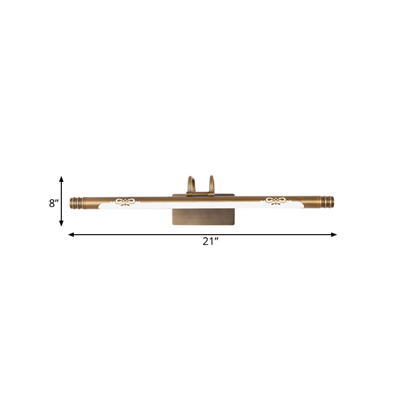 Frendorf | Tube Badezimmer Vanity Licht Klassisch Metall LED Bronze/Messing Wandlampe in Weiß/Warm Licht, 21"/26"/29" B
