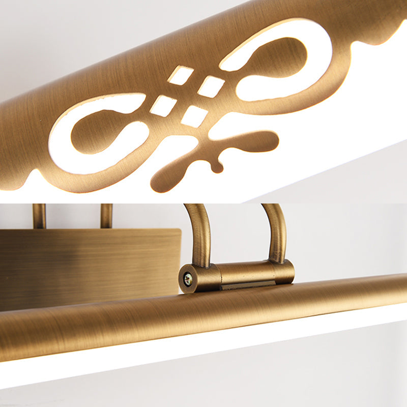 Frendorf | Tube Badezimmer Vanity Licht Klassisch Metall LED Bronze/Messing Wandlampe in Weiß/Warm Licht, 21"/26"/29" B