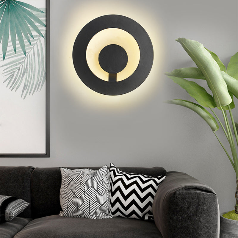 Schwarz/Weiß Super Dünne Wandleuchte Modern Acryl Wohnzimmer Wandbeleuchtung, Warm/Weiß Licht