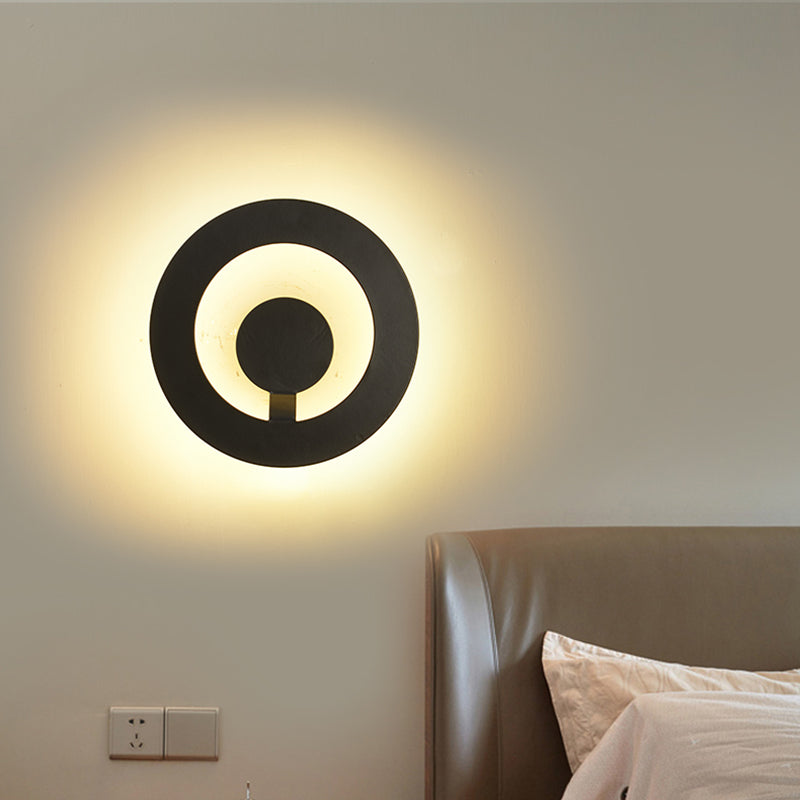 Schwarz/Weiß Super Dünne Wandleuchte Modern Acryl Wohnzimmer Wandbeleuchtung, Warm/Weiß Licht
