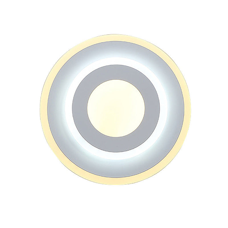 Frendorf | Minimalistische Acryl Rond/Vierkant Wandlamp Sfeervolle Energiebesparende LED Witte Wandlamp, Warm/Witte Licht