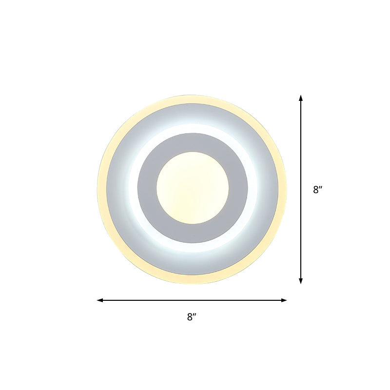 Frendorf | Minimalistische Acryl Rond/Vierkant Wandlamp Sfeervolle Energiebesparende LED Witte Wandlamp, Warm/Witte Licht