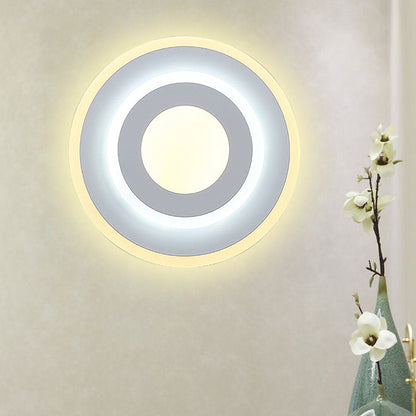 Frendorf | Minimalistische Acryl Rond/Vierkant Wandlamp Sfeervolle Energiebesparende LED Witte Wandlamp, Warm/Witte Licht