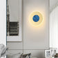 Frendorf | Blau und Bras Disk LED Wandleuchte Beleuchtung Modernist 8"/11" Dia Wandmontage Lampe mit Acrylschirm