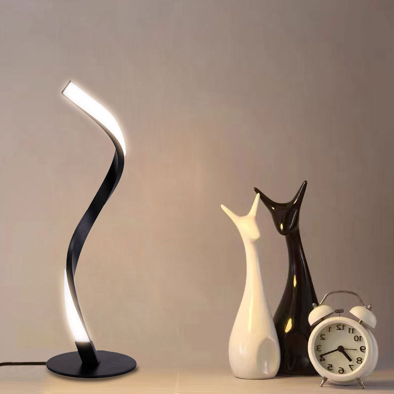 Moderne Minimalistische Aluminium Spiralstreifen LED Tischlampe Für Zuhause Büro