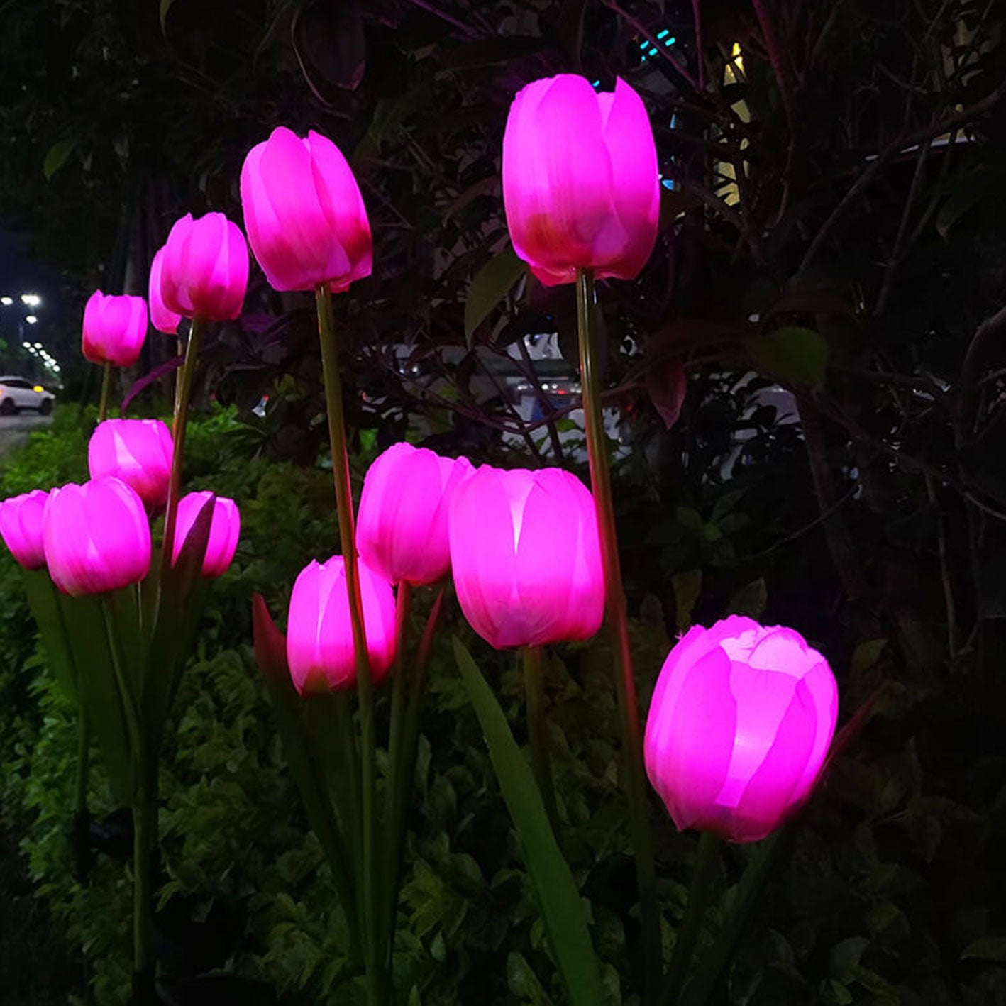 Solar Tulpe Rasenlicht Außen Garten LED Tulpe Blumenlicht Bodenstecker Landschaftslicht