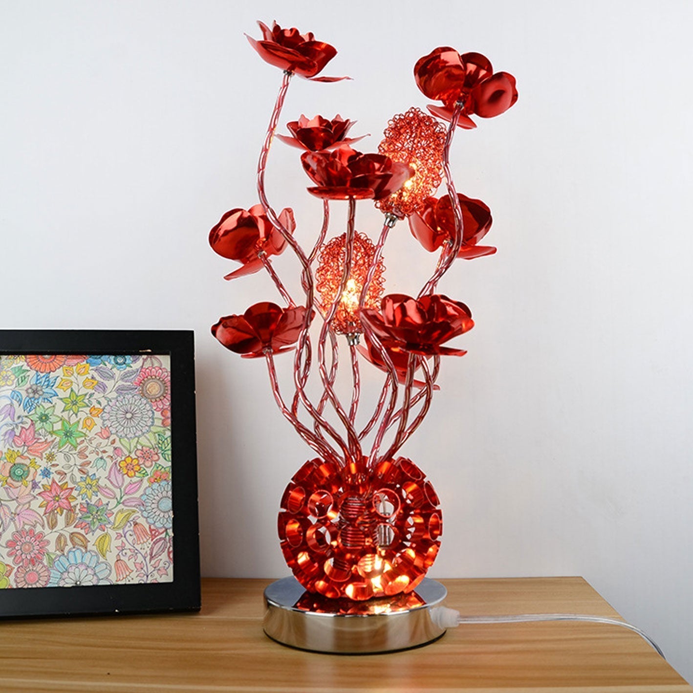 Frendorf | RoséLumina Aluminium LED Tischlampe | Elegantes Design | Stimmungslicht | Leselampe | Deko für Zuhause