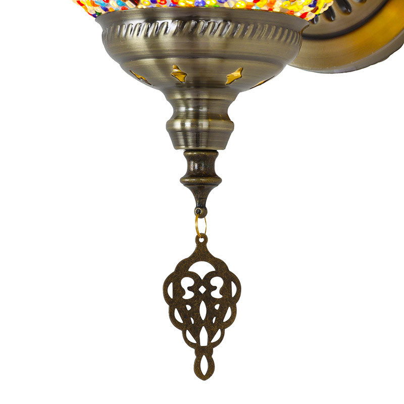 Zeitgenössische Retro Eisen Glas Mosaik Globus 1-Licht Wand Sconces Lampe Für Flur