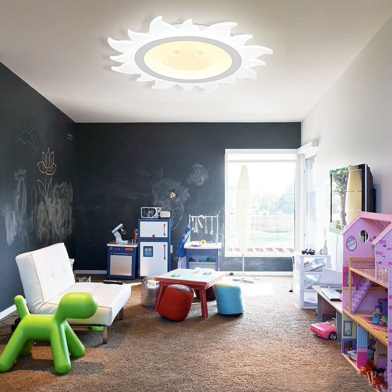 Frendorf | SunnyGlow Smiley LED Deckenleuchte | Cartoon Design | Warm- & Weißlicht | Dimmbar | Kinderzimmer