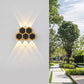 Frendorf | LumoHex Prime | Modernes Outdoor LED Wandlicht | Hexagon Schwarz-Gold Kombination