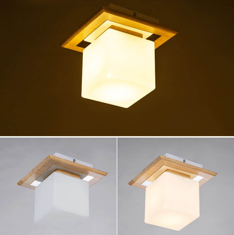 Frendorf | Nordova Deckenleuchte | Minimalistisches Holzdesign | Runde & Eckige Varianten | 1-flammig