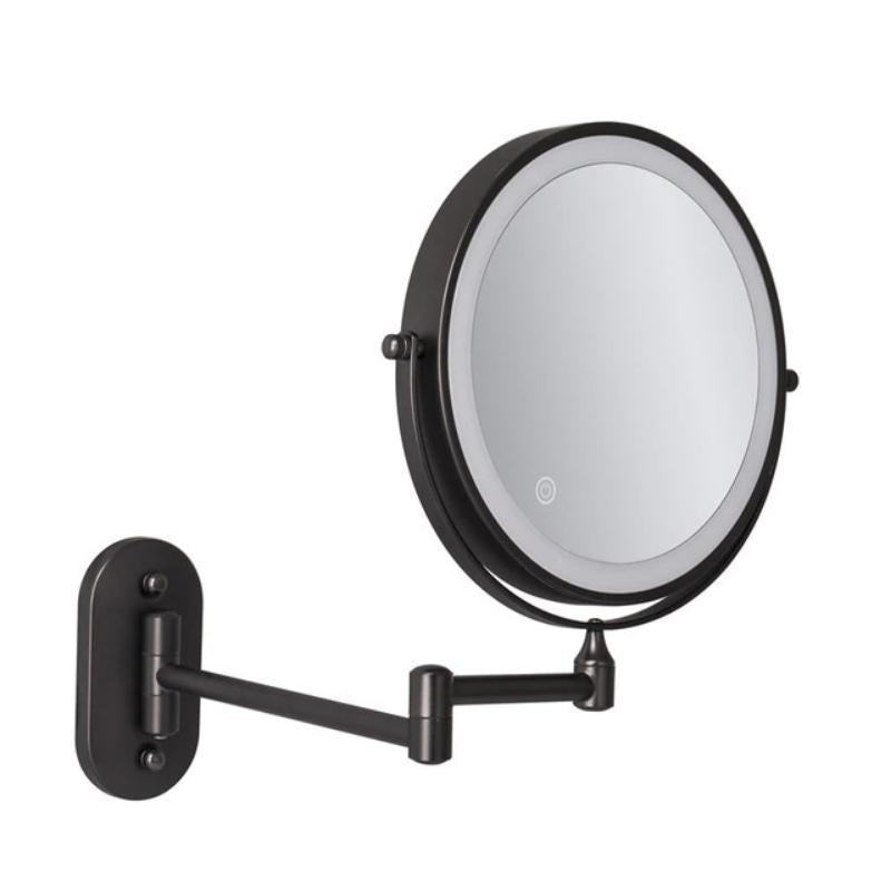 Frendorf | LumiMirror Schwarzer Wiederaufladbarer LED-Vergrößerungsspiegel | Make-up & Badezimmer | Elegantes Design