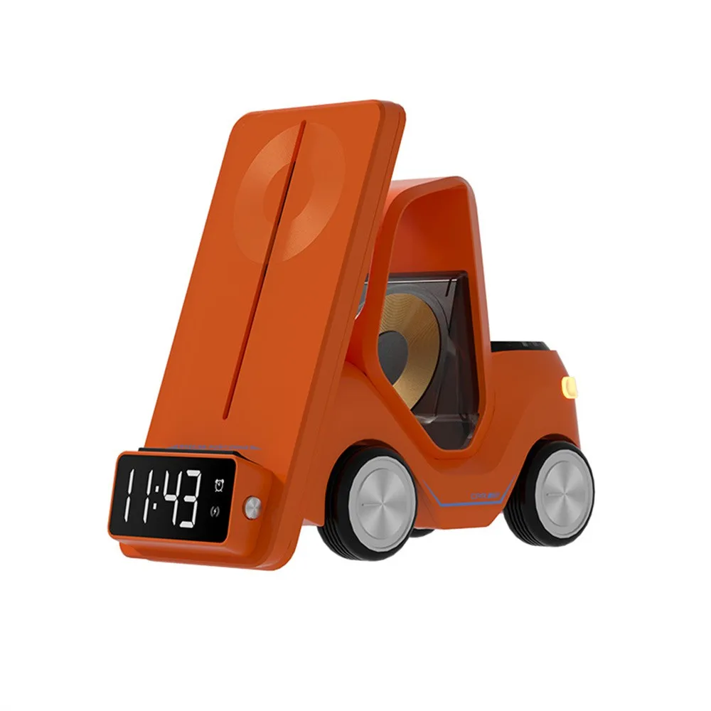 Frendorf | Auto-förmige kabellose Ladestation & LED-Wecker – 3-in-1 Schnellladung für iPhone, Apple Watch & Air Pods