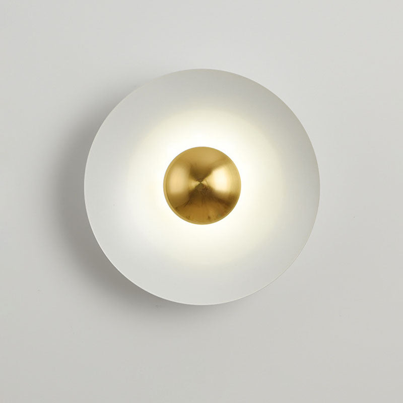 Contemporary Creative Macaron Flying Saucer Hardware LED Wall Sconce Lamp For Bedroom