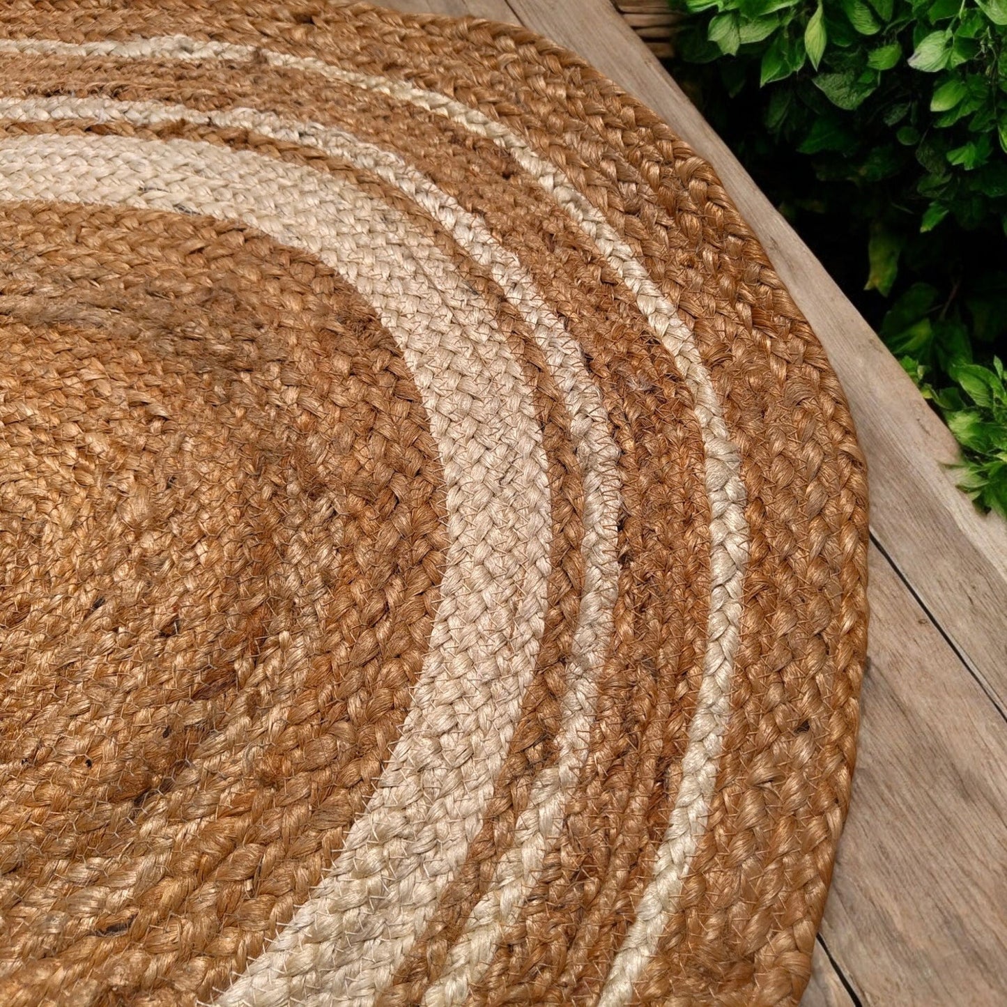 Frendorf | Mirchi Oval Jute Teppich - Handgewebt 60x90CM | Naturfaser, Umweltfreundliches Design | Leicht & Langlebig | Perfekt für Wohnzimmer, Schlafzimmer und Eingangsbereiche | Vielseitige, Nachhaltige Wohnkultur