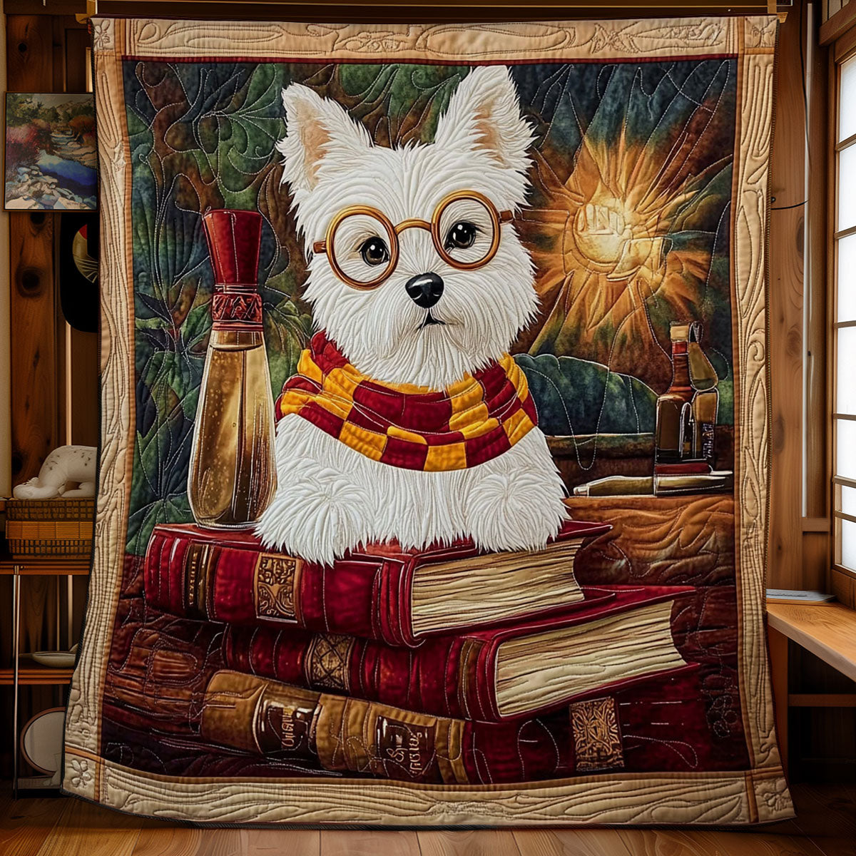 Terrier In Buch Quilt