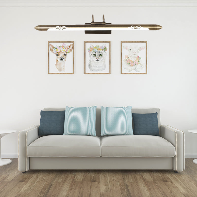 Frendorf | 20.5"/25.5"/28" W LED Bronze/Brass Wandlamp Klassisch Metall Linear Wandleuchte Lampe in Weiß/Warmlicht