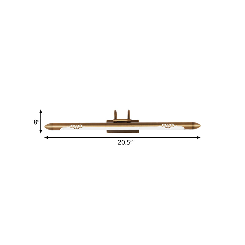 Frendorf | 20.5"/25.5"/28" W LED Bronze/Brass Wandlamp Klassisch Metall Linear Wandleuchte Lampe in Weiß/Warmlicht