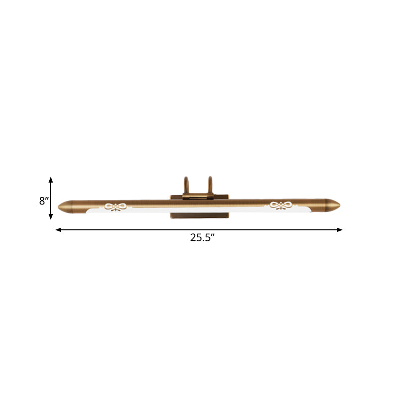 Frendorf | 20.5"/25.5"/28" W LED Bronze/Brass Wandlamp Klassisch Metall Linear Wandleuchte Lampe in Weiß/Warmlicht