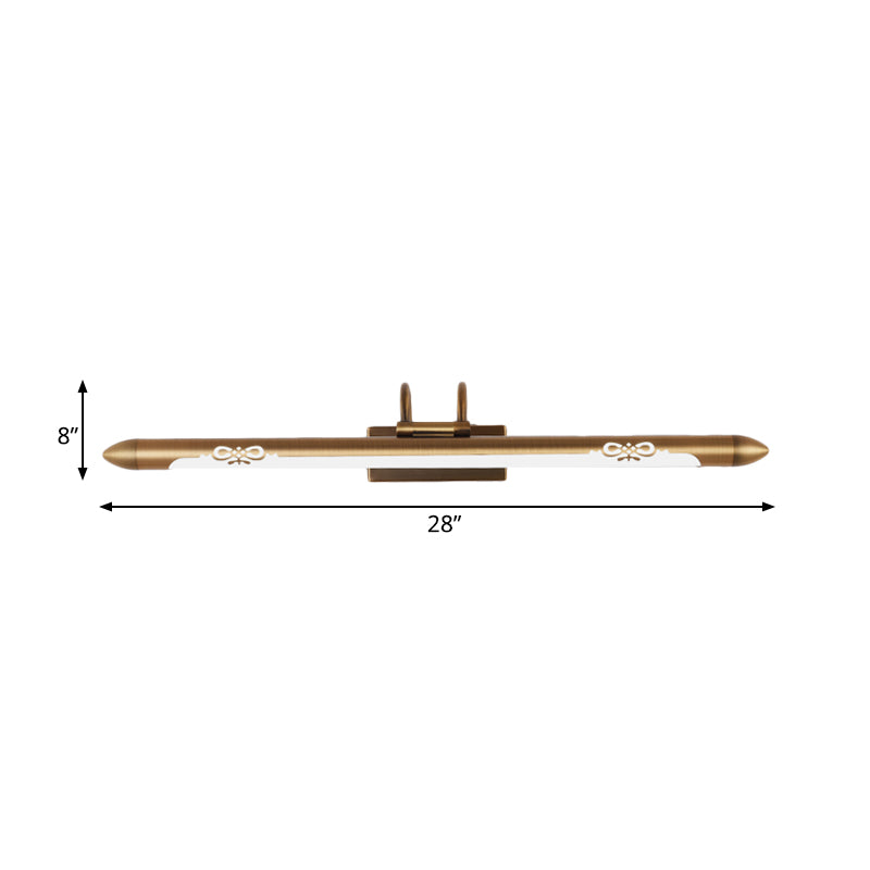 Frendorf | 20.5"/25.5"/28" W LED Bronze/Brass Wandlamp Klassisch Metall Linear Wandleuchte Lampe in Weiß/Warmlicht