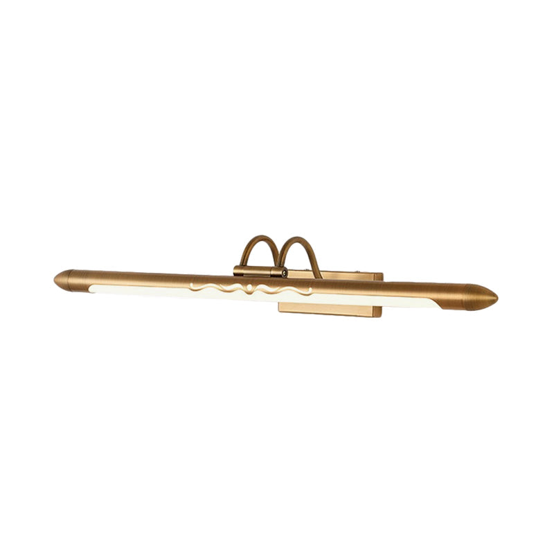 Frendorf | 20.5"/25.5"/28" W LED lineaire vanity wandlamp klassieke brons/ messing metalen muur gemonteerde lamp in wit/warm licht