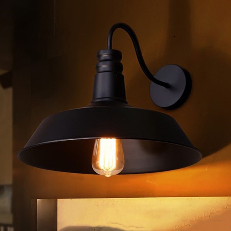 Frendorf | Einzelbirnen-Wandleuchte Vintage Topfdeckung Eisen Wandmontierte Lampe für Restaurant