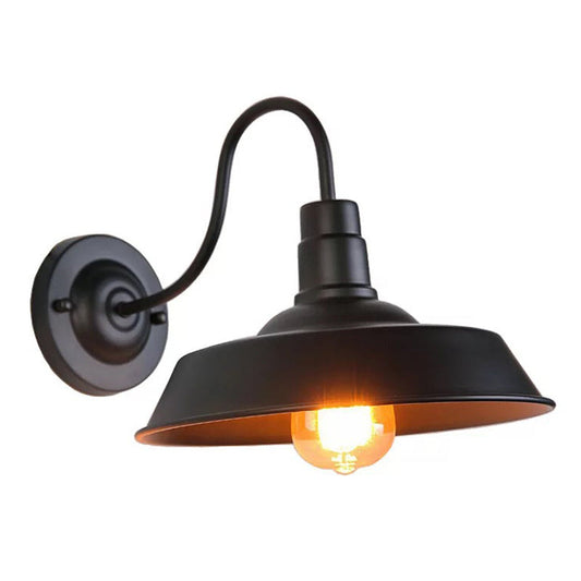 Frendorf | Einzelbirnen-Wandleuchte Vintage Topfdeckung Eisen Wandmontierte Lampe für Restaurant