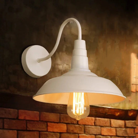 Frendorf | Einzelbirnen-Wandleuchte Vintage Topfdeckung Eisen Wandmontierte Lampe für Restaurant