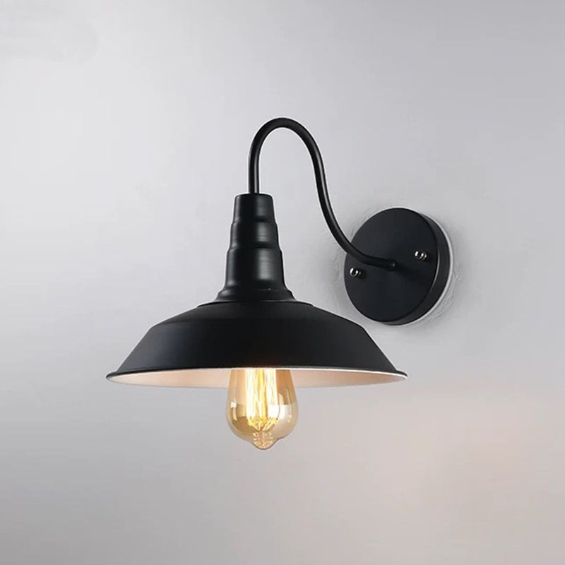 Frendorf | Einzelbirnen-Wandleuchte Vintage Topfdeckung Eisen Wandmontierte Lampe für Restaurant