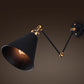 Frendorf | Schwarze Regenschirm Schatten Klappbare Wandlampe Retro Stil Einzelne Glühbirne Restaurant Wandbeleuchtung Fixture