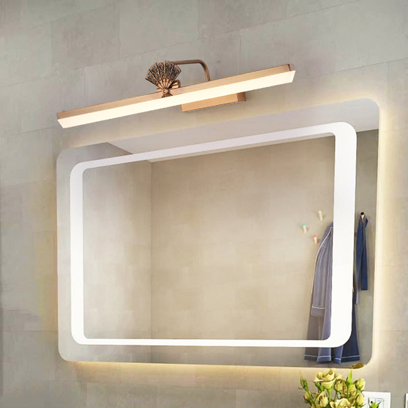 Frendorf | 17"/23" W Messing Verlengde Vanity Wandlamp Traditioneel Metaal LED Badkamer Wandlamp, Wit/Warm Licht