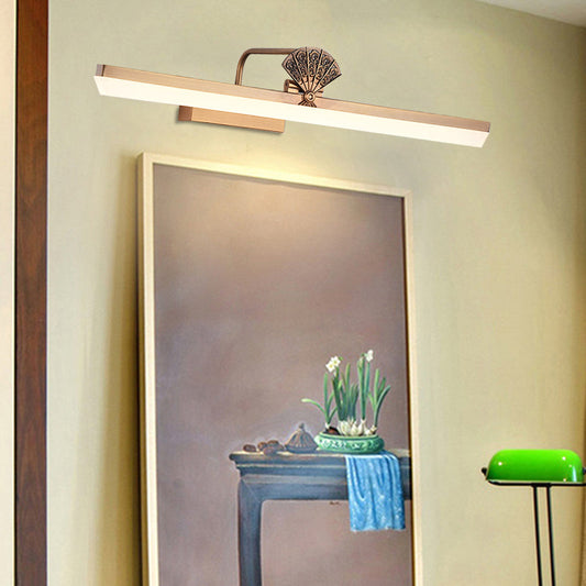 Frendorf | 17"/23" W Messing Verlengde Vanity Wandlamp Traditioneel Metaal LED Badkamer Wandlamp, Wit/Warm Licht