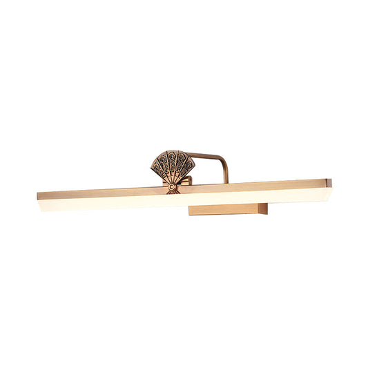 Frendorf | 17"/23" W Messing Verlengde Vanity Wandlamp Traditioneel Metaal LED Badkamer Wandlamp, Wit/Warm Licht