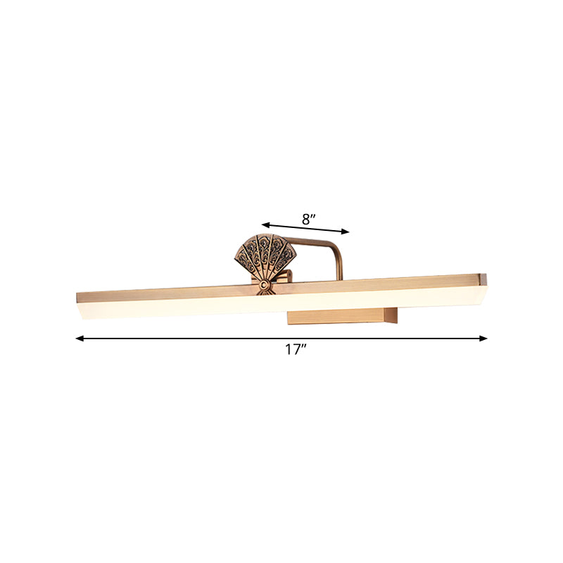 17"/23" W Messing Verlängerte Vanity Wandlampe Traditionelle Metall LED Badezimmer Sconce Lampe, Weiß/Warmes Licht