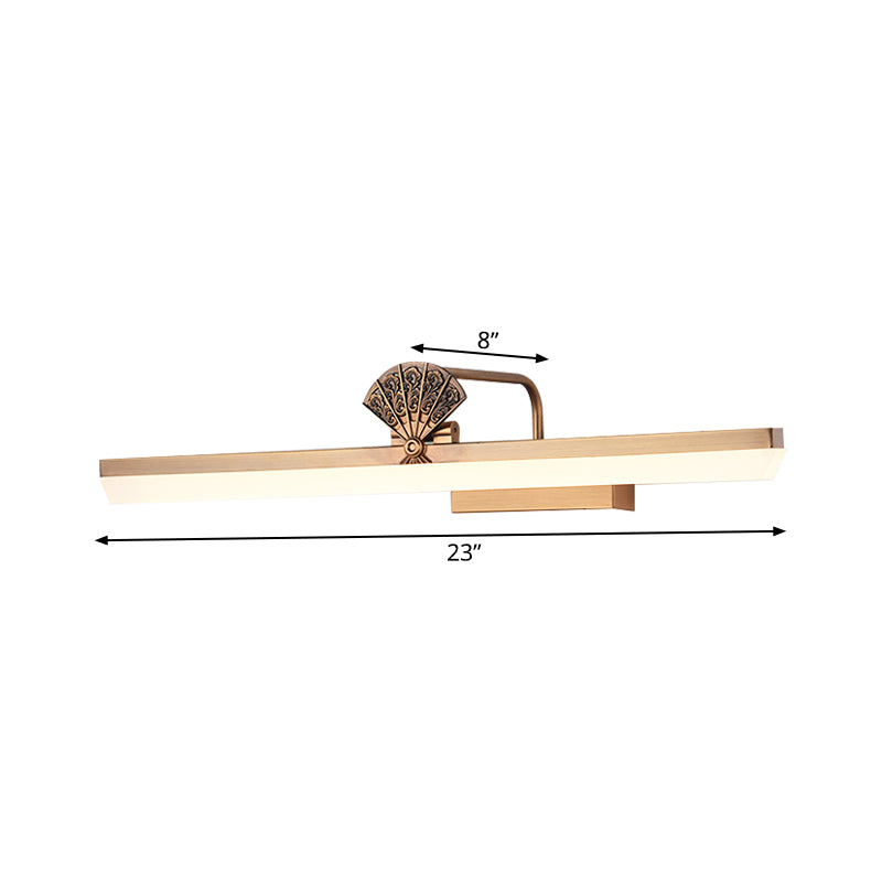 17"/23" W Messing Verlängerte Vanity Wandlampe Traditionelle Metall LED Badezimmer Sconce Lampe, Weiß/Warmes Licht