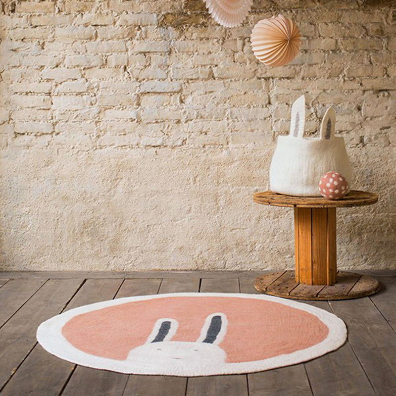 Frendorf | Meerkleurig kinder kamer tapijt Ontspannende dierenprint tapijt van katoenmix met anti-slip achterkant Binnen tapijt