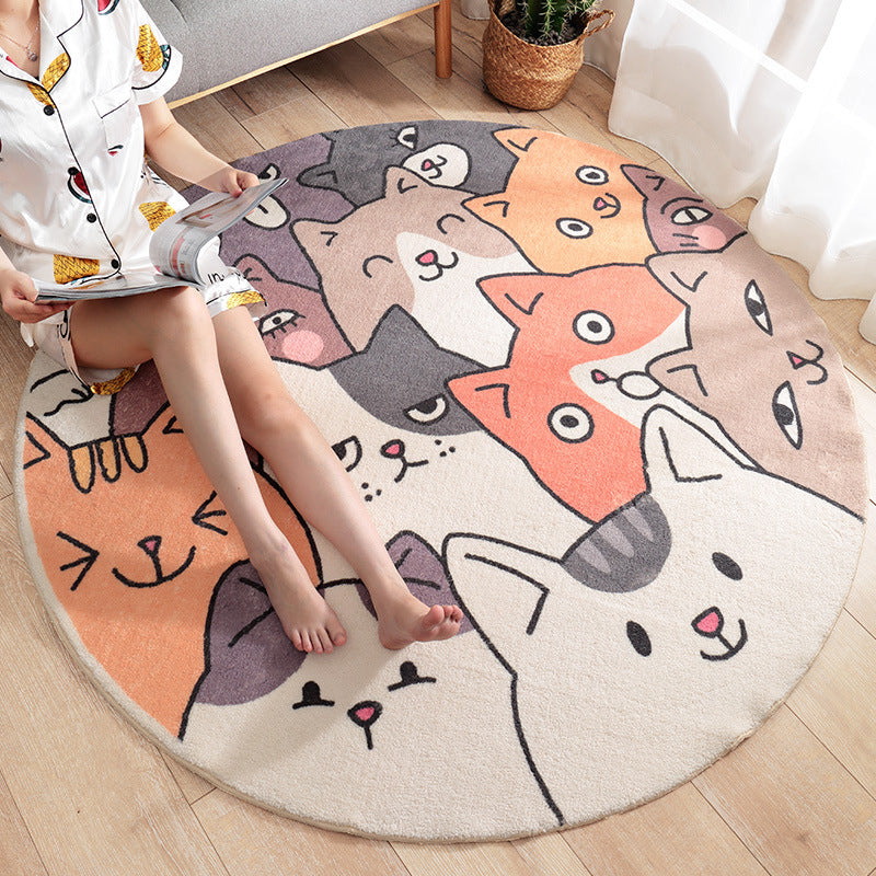Frendorf | Mooi Cartoon Gedrukt Tapijt Multi-Kleurige Lamswol Vloerkleed Wasbaar Antislip Gebiedstapijt voor Kinderkamer