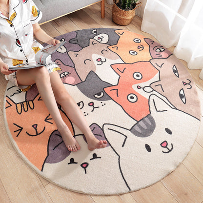 Frendorf | Mooi Cartoon Gedrukt Tapijt Multi-Kleurige Lamswol Vloerkleed Wasbaar Antislip Gebiedstapijt voor Kinderkamer