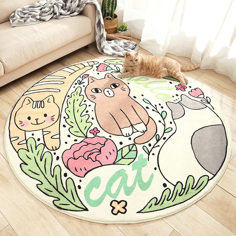 Frendorf | Mooi Cartoon Gedrukt Tapijt Multi-Kleurige Lamswol Vloerkleed Wasbaar Antislip Gebiedstapijt voor Kinderkamer