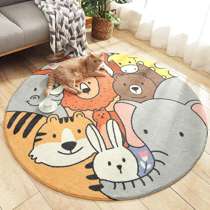 Frendorf | Mooi Cartoon Gedrukt Tapijt Multi-Kleurige Lamswol Vloerkleed Wasbaar Antislip Gebiedstapijt voor Kinderkamer