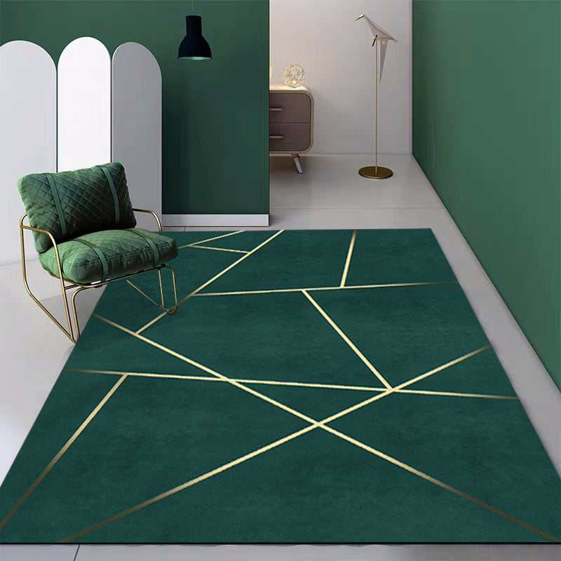 Frendorf | Nieuwigheid Geometrisch Patroon Vloerkleed Groen Polypropeen Vloerkleed Vlekbestendig Antislip Tapijt voor Kamerdecoratie